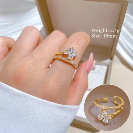 Dazzling Floral Adjustable Ring